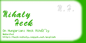 mihaly heck business card